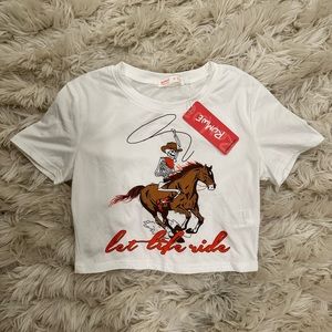 ROMWE Western White Crop Top | Size 4